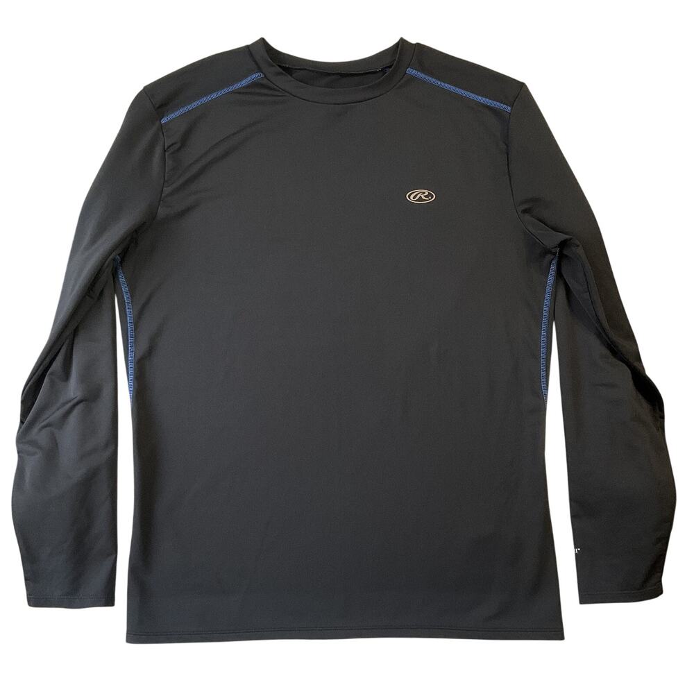 Rawlings Women Shirt XL (46-48) Black Pro Dri Activewear Logo Long Sleeve Stretc